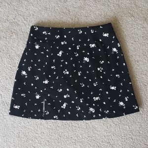 Black Side Slit mini skirt